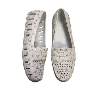 Floafers Posh Driver Pink Flamingo‎ Womens White Water Shoes Size 8 Beach Summer